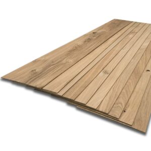Pack of 10 Character Grade Thin Oak Boards 1.2m x 197mm x 2mm