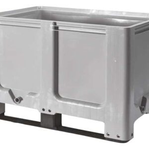 Pallet box plastic 2 skids closed 120x80cm, new